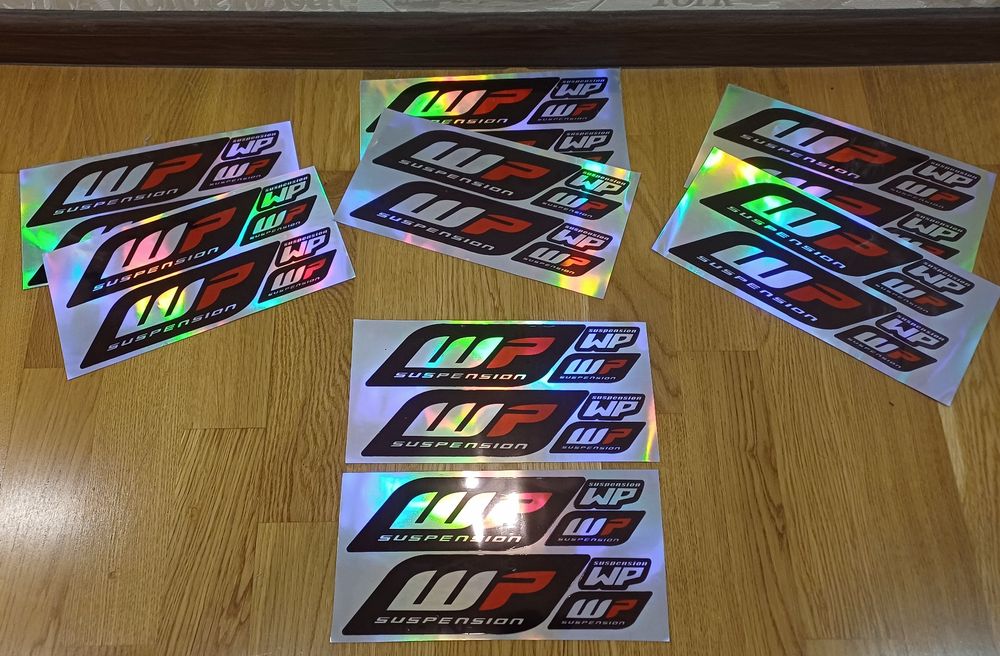 Наклейки на вилку мотоцикла WP (White Power) 22×11 см