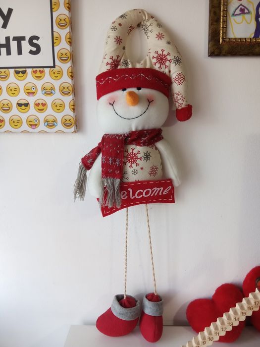 Boneco de Neve 'Welcome' Natal. 65cm total