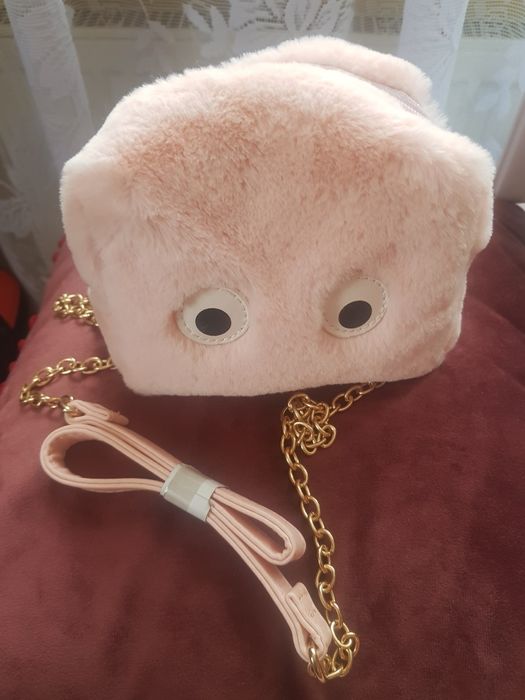 Piekna różowa torebeczka dla dziewczynki z oczami, h&m