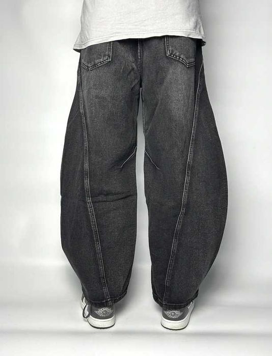 Czarne jeansy baggy wide leg – szerokie spodnie opium core punk rock