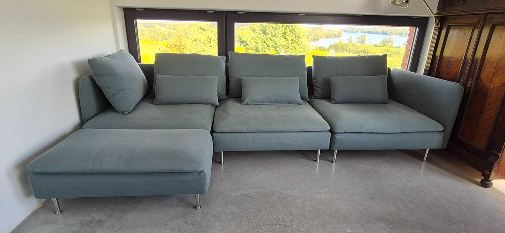 Kanapa ikea soderhamn zielona szałwia, narożna, szezlong + 2 sekcje pojedyncze