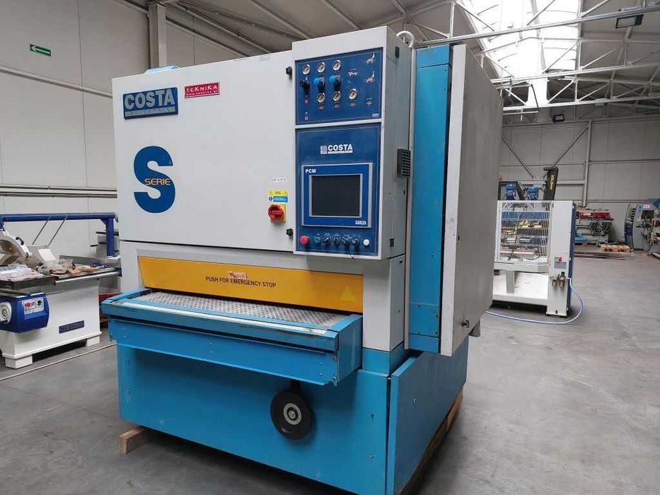 Szlifierka szerokotaśmowa Costa z pasem poprzecznym i inne maszyny