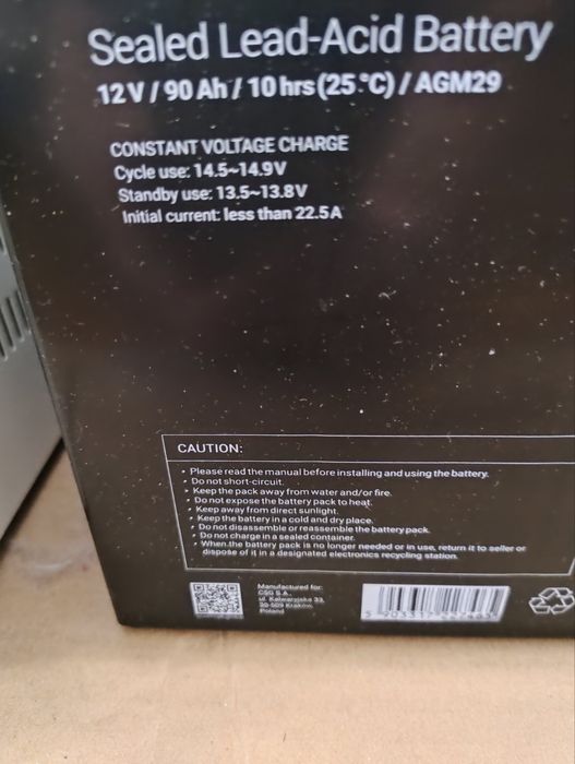 Комплект ДБЖ Volt Polska Sinus PRO 500E 12V + Ак. 90 Ач AGM