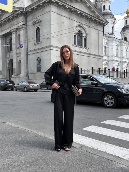 Атласный костюм marymax zara marsego ivina