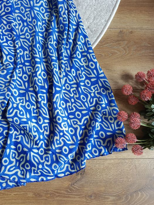 długa sukienka etniczna boho jedwab wakacyjna maxi na lato wiązana