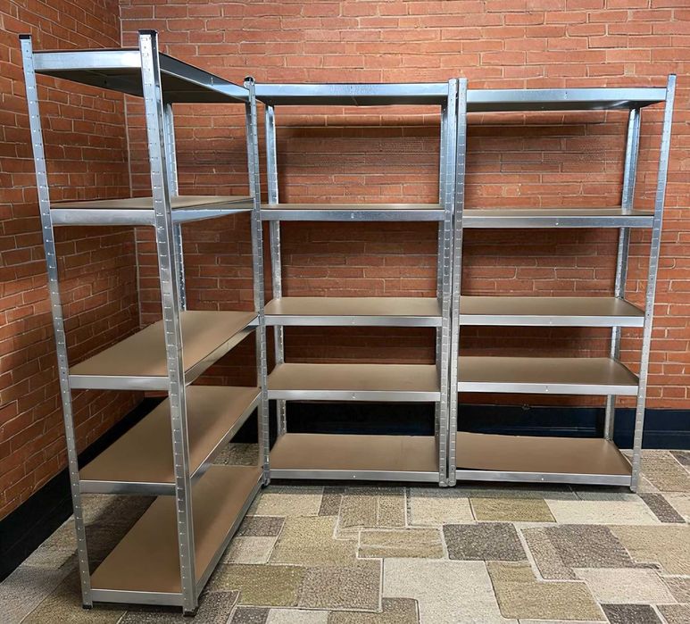 Металеві стелажі з МДФ полицями — чорні або оцинкован. Зручні стелажі!