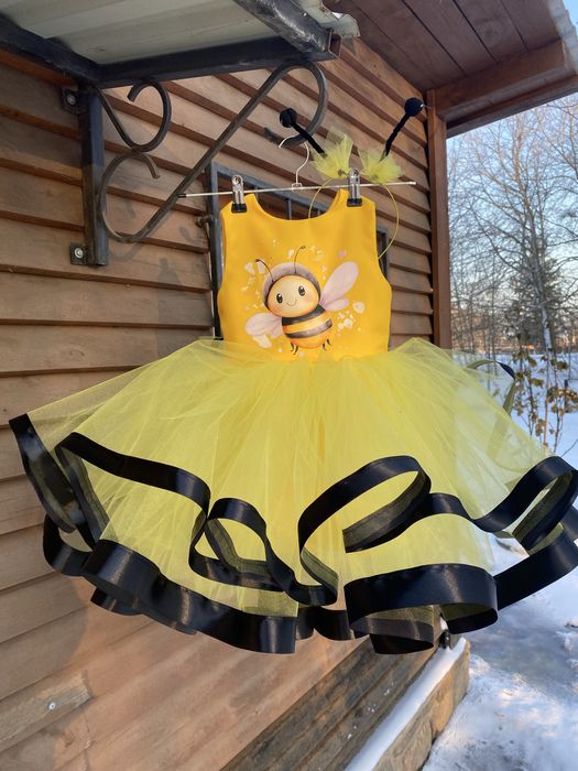 Сукня бджілки обруч крила жовта костюм  на свято весни день мами пишна