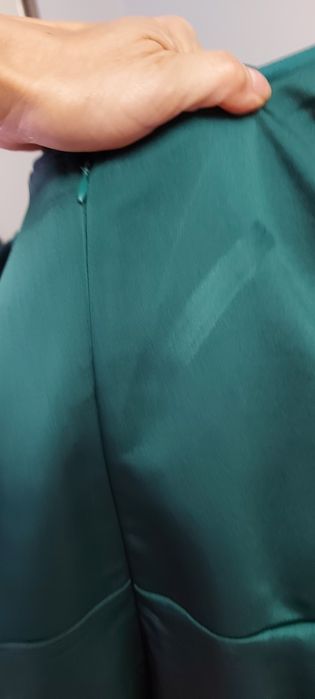 Sukienka szmaragdowa butelkowa zieleń M świadkowa wesele premium