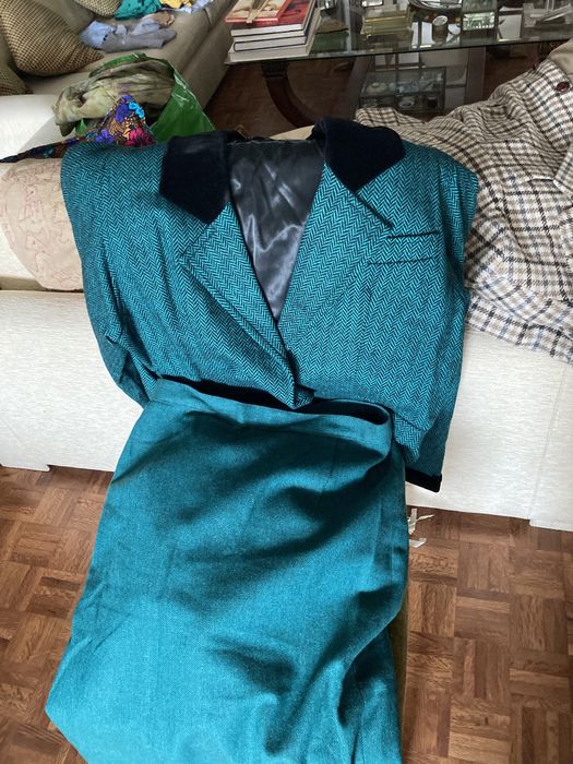 Casaco verde com veludo