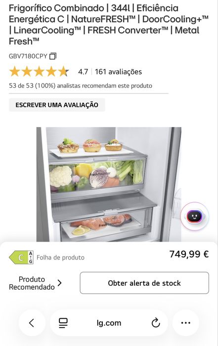 Frigorifico LG GBV7180CPY