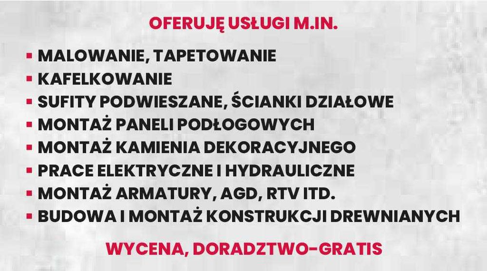 Usługi remontowo budowlane