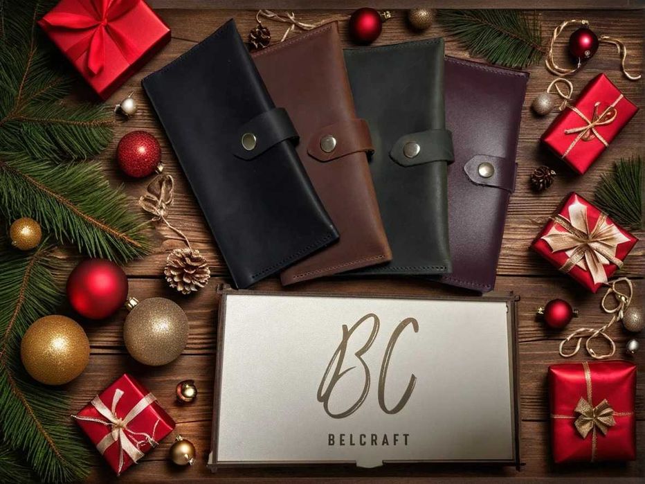 Шкіряні гаманці Belcraft для чоловіків та жінок (подарунок під ялинку)