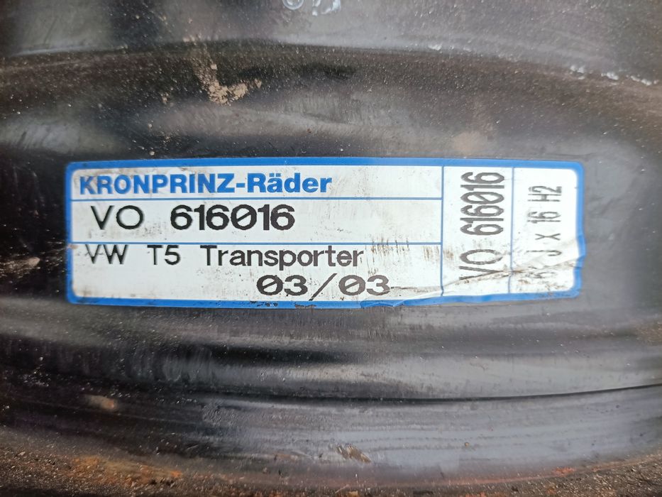 Komplet felg stalowych 16 cali vw transporter t5