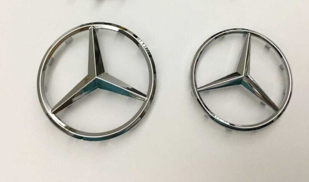 Nowy emblemat gwiazda Mercedes 52mm 57mm znaczek srebrny czarny airbag