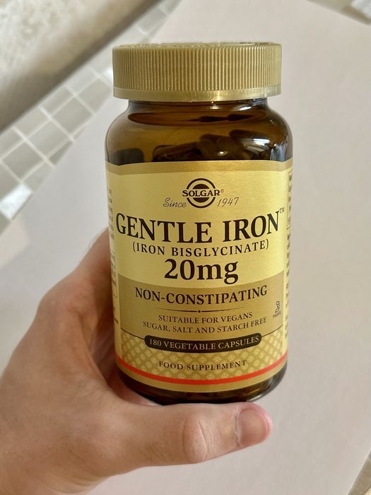 СРОЧНО И ДЁШЕВО! 134 капсулы Solgar Gentle Iron 20 мг (iHerb) железа бисглицинат Солгар