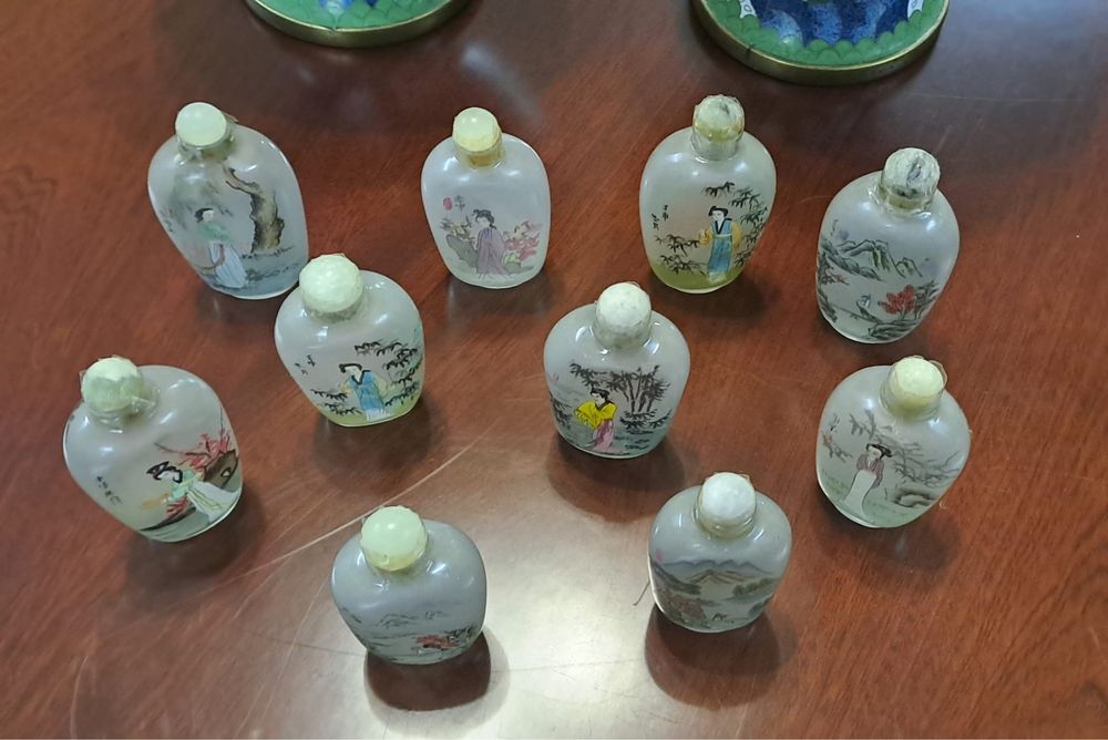 Coleção de frascos Rapé em vidro pintados a mão