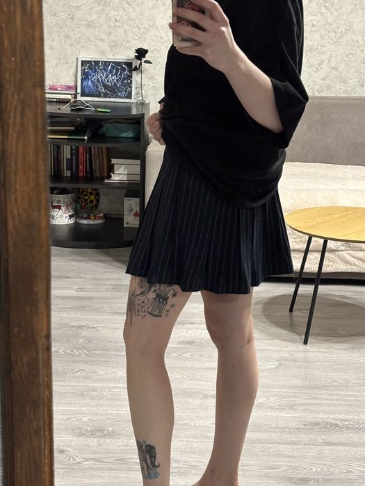 Юбка в складку синяя мини Cropp Аниме юбка Теннисная Xs S + Mango