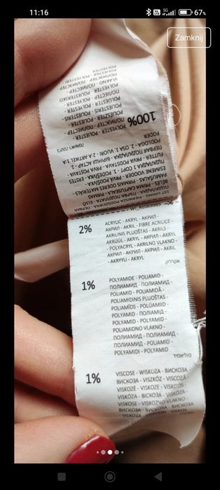 Karmelowy kamelowy beżowy długi płaszcz Reserved rozmiar 36