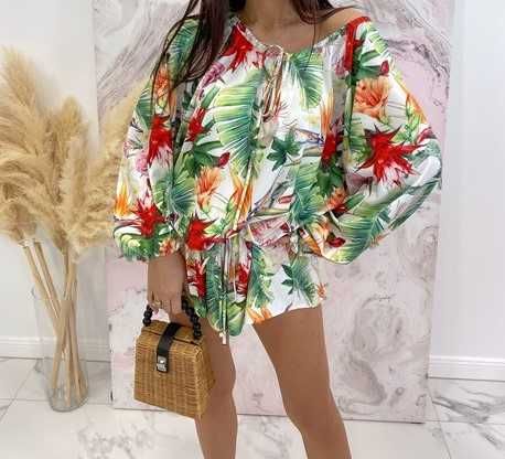 Floral*Kombinezon*Liście*Kwiaty*Tropics*OVERSIZE**Uni