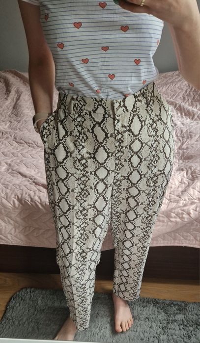 Eleganckie spodnie w zwierzęcy wzór Dorothy Perkins L / 40 / 12