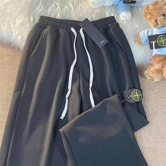 Штаны Stone Islands с патчем черные стоне ісланд стон айланд