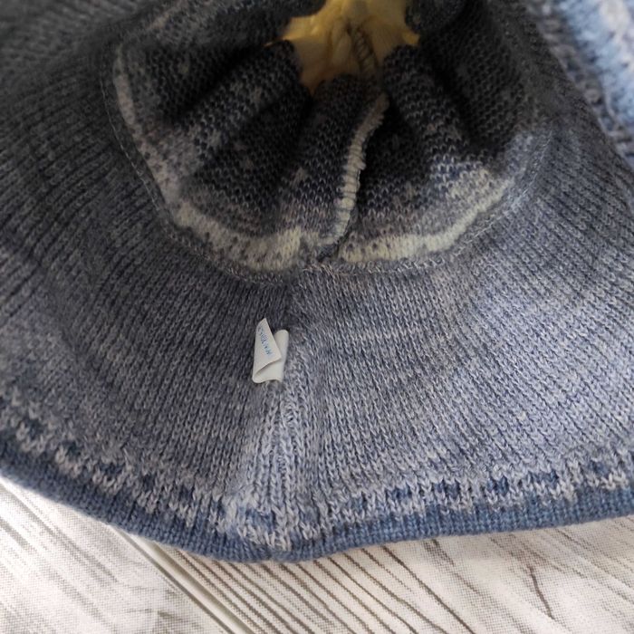 Шапка вовняна тепла подвійна р.52-58 з китичками Antex вовна акрил