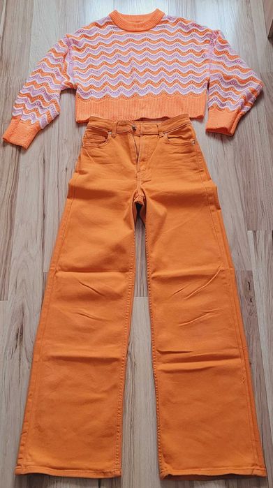 Sweterek rozm.XS X&M + spodnie dżinsowe rozm.34 H&M