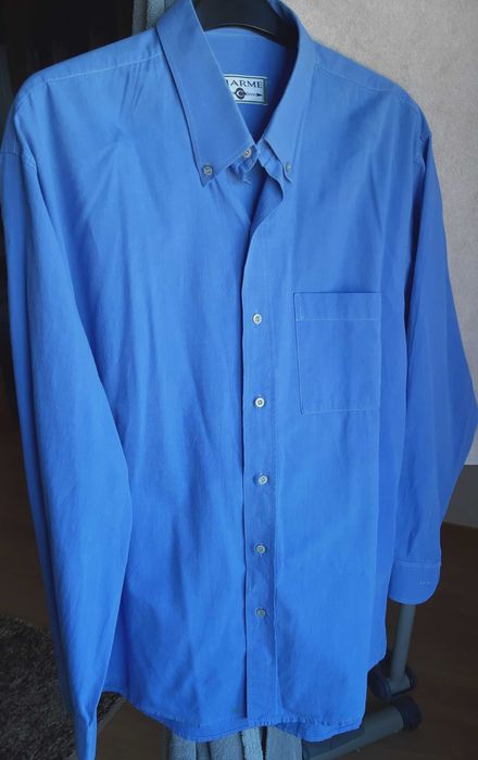 Camisa azul lisa, T.L