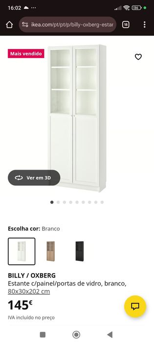 Estante c/painel/portas de vidro, branco, 80x30x202 cm
