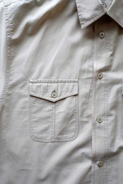 Camisa algodão de manga curta cor creme