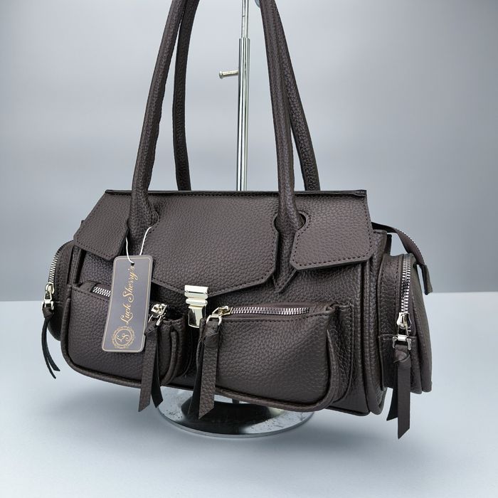 Сумка жіноча Luck Sherry's шкіряна женская кожаная черная коричневая