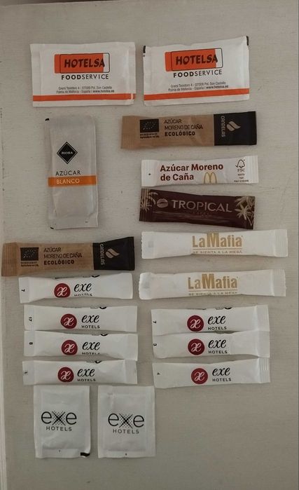 Açúcar pacotes colecionadores Gibraltar e Espanha