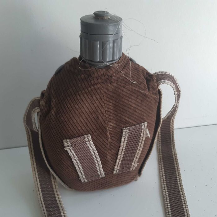 Retro Antigo Cantil Plástico 750ml c/ Bolsa Bombazina Cintura ou Tiracolo