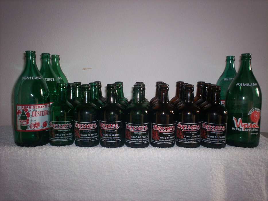 Garrafas pirogravadas Bussaco , Uprel, Porto Sobreiro...