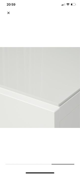 Tampo de vidro branco 160x48cm