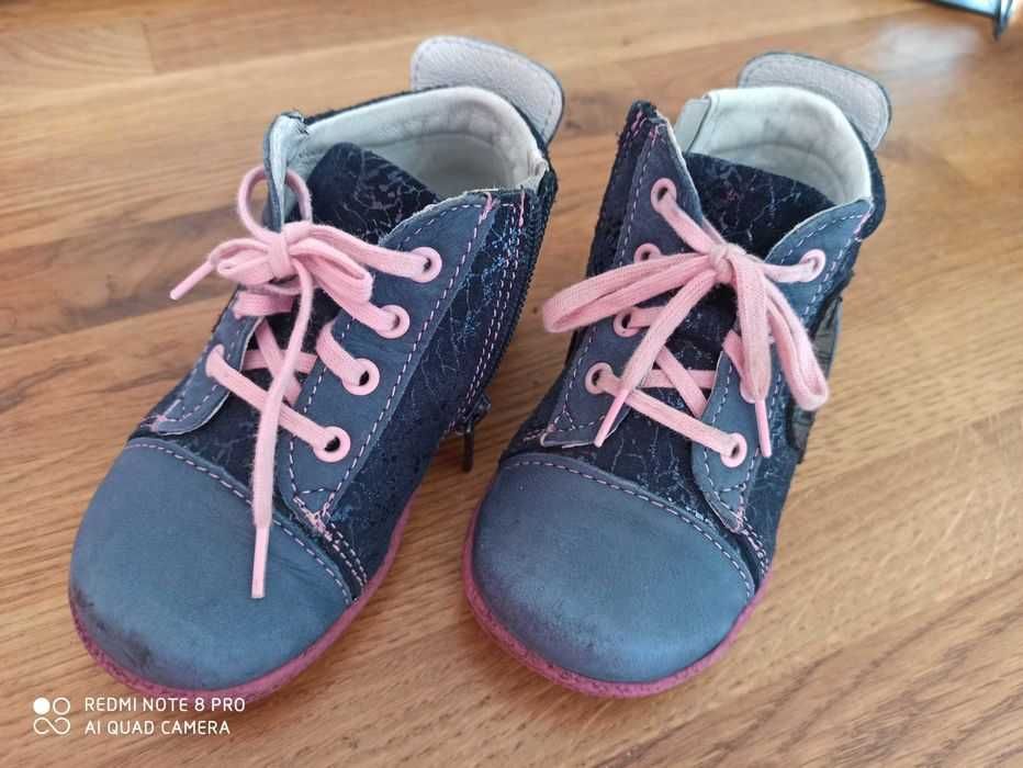 Buty wiosenne, jesienne dziewczęce rozm. 23 Renbut ze skóry naturalnej