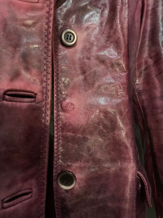 Винтажний шкіряний піджак roberto cavalli