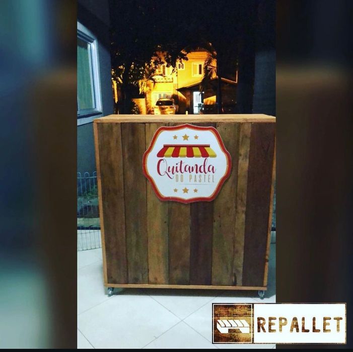 Balcão madeira Palete, Pinho para loja movel