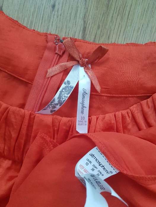 Piękna pomarańczowa sukienka Primark 10 wiązana Atmosphere jak Nowa
