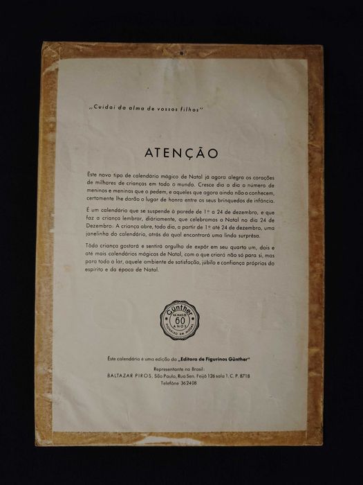 Calendário de Advento Gunther anos 50