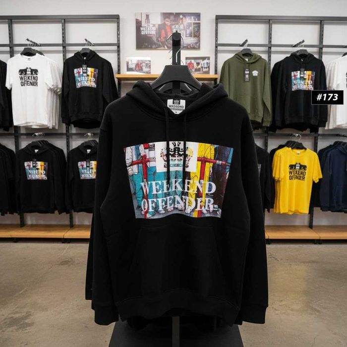 WEEKEND OFFENDER Худи Черное — 1312 — Большой Принт Толстовка Викенд Оффендер — XS S M L XL XXL