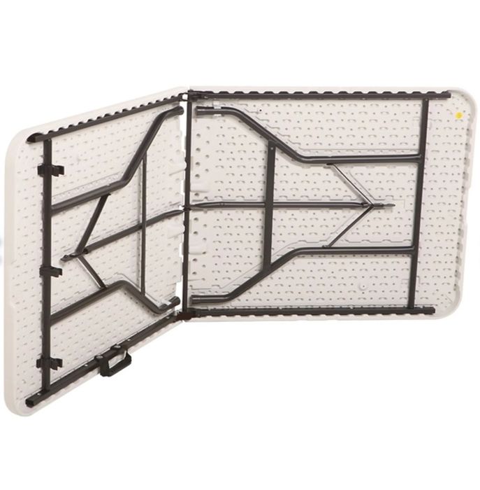 Mesa de Jardim Portátil e Dobrável em Resina 73,7x183x76,2cm Branca