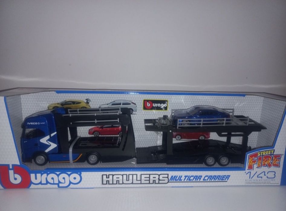 Bburago laweta Iveco+ Audi RS e-tron, skala 1:43