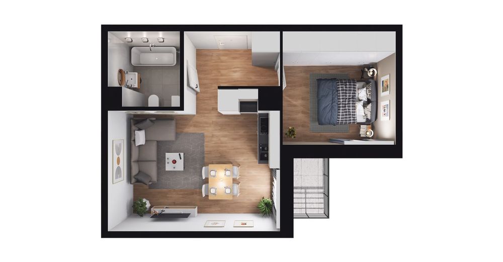 2-pokojowe mieszkanie 38m2 + balkon Bezpośrednio