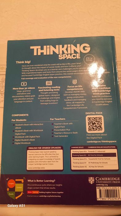 Livro Cambridge School B2 thinking space