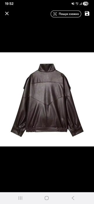 Жіноча коричнева куртка з ефектом шкіри від бренду Zara Xs,s