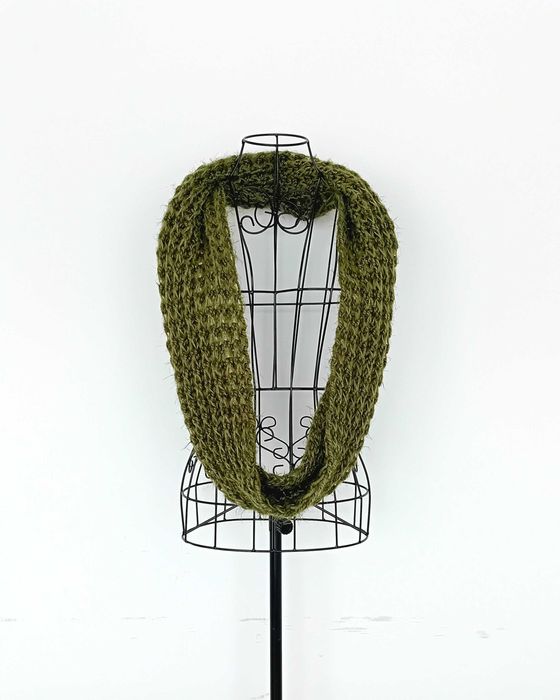 Gola lã sintética - verde - tamanho único