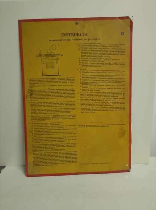 Tablica informacyjna BHP prl oryginał blaszana
