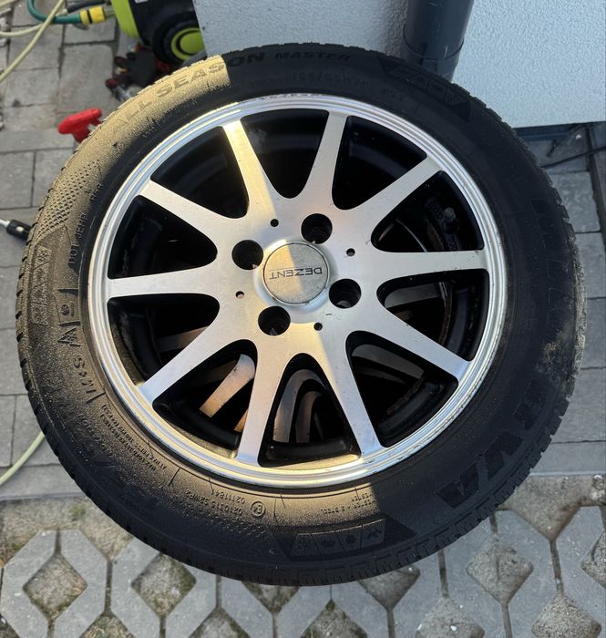 Alufelgi 4x100 opony wielosezonowe 155/65/14” Clio Kangoo Thalia Modus Twingo Kia Hyundai Toyota VW Seat Skoda Opel Fiat Axiam