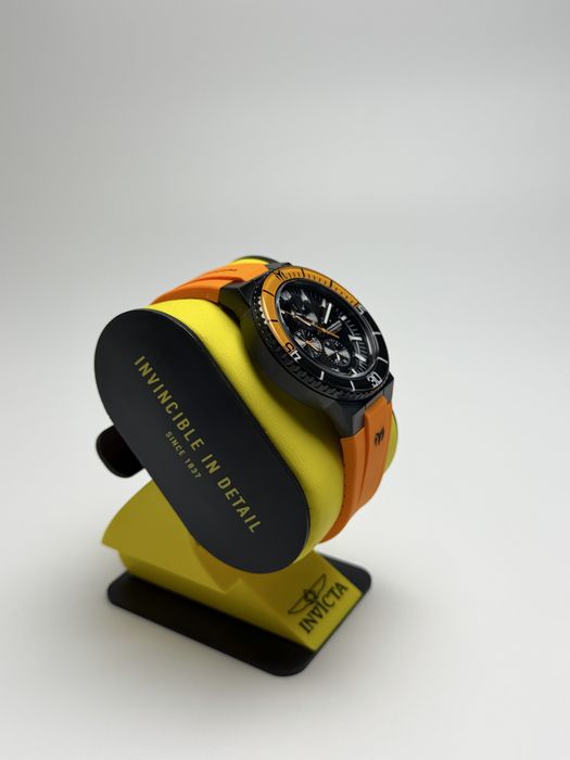 Invicta 525033, годинник інвікта техно маріне, яскравий чоловічий годинник, помаранчевий годинник